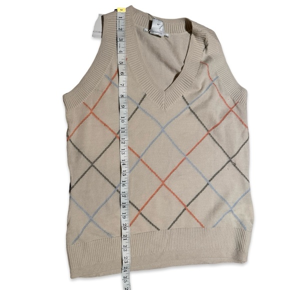 Nike Women’s Beige Plaid Golf Sweater Vest V neck Size Large - Picture 2 of 6